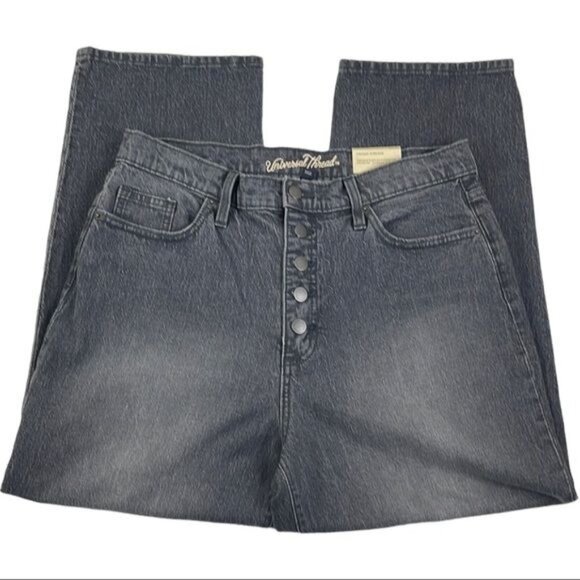 Universal Thread Gray Vintage Straight Cropped Jeans 31x26 Women's 12 NWT - Picture 9 of 15